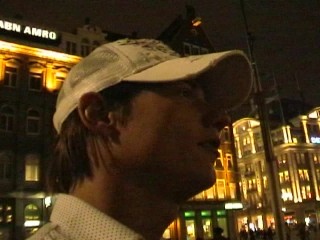 Hiker guy in Amsterdam takes the dirt road